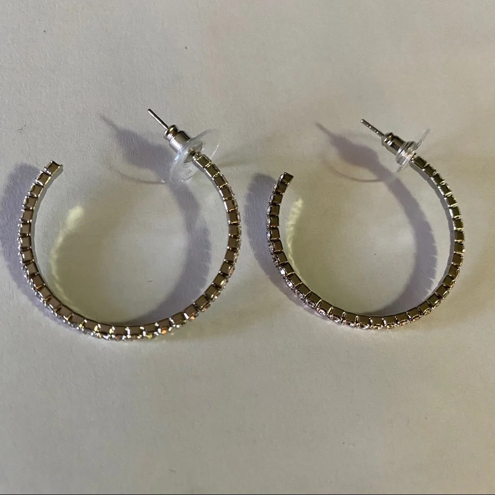 Small Rhinestone Hoop Earrings